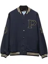 Prada Kid Mohair Bomber Jacket With Patches In Blue