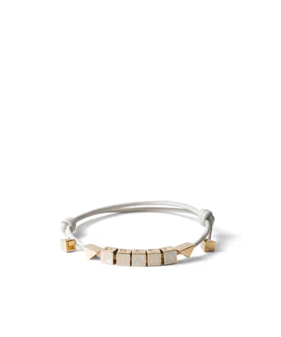 Prada Nappa Leather Bracelet In White