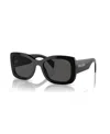 Prada Womens Black Pr A08s Oval-frame Acetate Sunglasses In Black