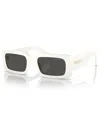 Prada Lettering Rectangular Women's Sunglasses, Pr A07s In White
