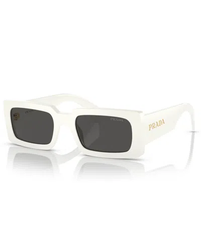 Prada Lettering Rectangular Women's Sunglasses, Pr A07s In White