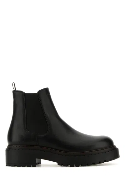 PRADA STIVALETTI IN PELLE NERA  UOMO