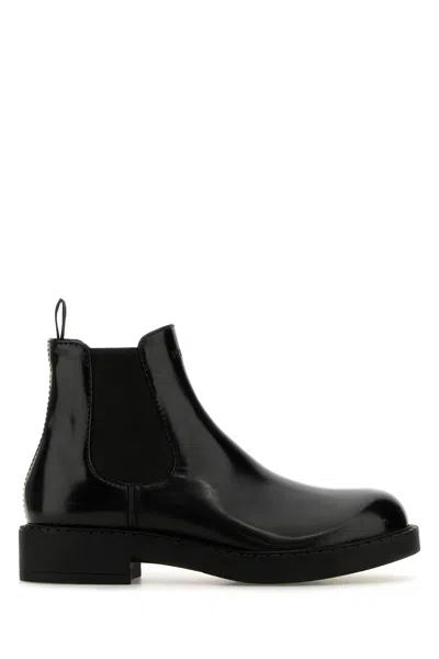 PRADA STIVALETTI IN PELLE NERA  UOMO