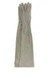 Prada Guanti Lunghi In Pelle Scamosciata Grigio Chiaro Donna In Nube