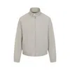 Prada Cotton Jacket High Collar Buttoned Cuffs In Gray