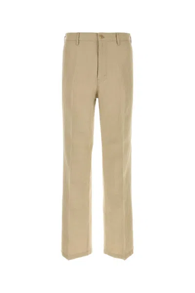 Prada Light Beige Straight Pants In Neutral
