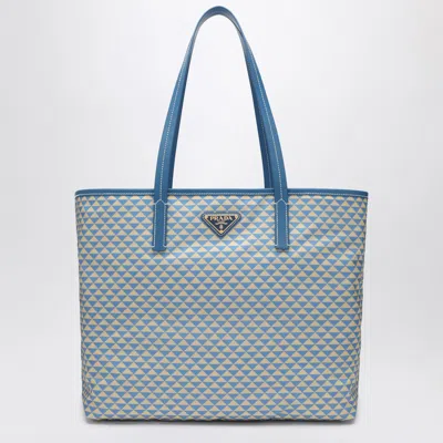 PRADA PRADA LIGHT BLUE BAG IN PRINTED RE-NYLON WOMEN