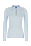 Prada Women's Pastel Cashmere Blend Polo Shirt In Light Blue