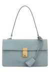 Prada Leather Structured Handbag Gold-tone Hardware In Silver