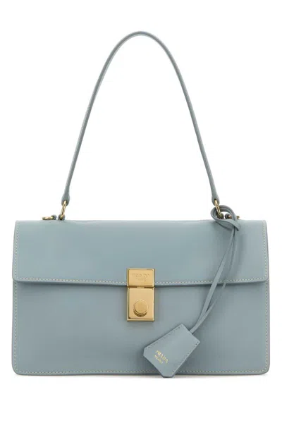 PRADA LIGHT BLUE LEATHER SHOULDER BAG