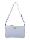 Prada Light Blue Logo Crossbody Bag In Blue