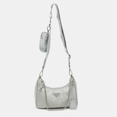 Pre-owned Prada Light Blue Nylon Re-edition 2005 Shoulder Bag