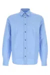 Prada Shirt Poplin Button-down Collar Long Sleeves In Blue