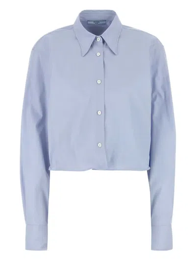 Prada Cotton Shirt In Blue