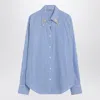 Prada Poplin Shirt With Rhinestone Detail In Blue