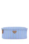 Prada Man Printed Re-nylon Belt Bag In Light Blue