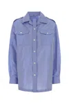 Prada Light Blue Relaxed Solid Shirt In Blue