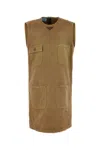 Prada Denim Mini Dress In Light Brown