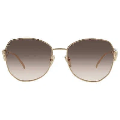 Pre-owned Prada Light Brown Gradient Light Gray Irregular Ladies Sunglasses Pr 57ys Zvn3d0