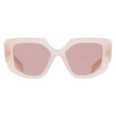 Prada Light Brown Irregular Ladies Sunglasses Pr 14zs 19r10d 50 In Pink