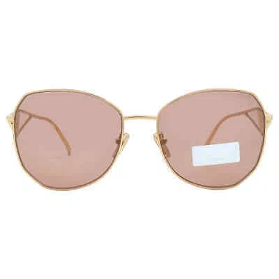 Pre-owned Prada Light Brown Irregular Ladies Sunglasses Pr 57ys 5ak10d 57 Pr 57ys 5ak10d