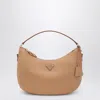 Prada Light Brown Leather Shoulder Bag In Nude