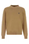 Prada Light Brown Logo Sweaters In Light Brown