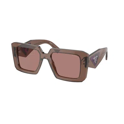Prada Light Brown Square Ladies Sunglasses Pr 23ys 17o60b 51