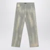Prada Light Blue Corduroy Trousers With Washed Effect Men In Gray