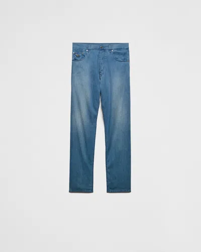 PRADA LIGHT DENIM FIVE-POCKET JEANS