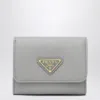 Prada Light Gray Small Saffiano Wallet In Gray