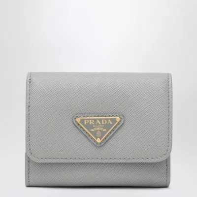 Prada Light Gray Small Saffiano Wallet