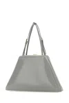 Prada Light Grey Leather Handbag In Nube