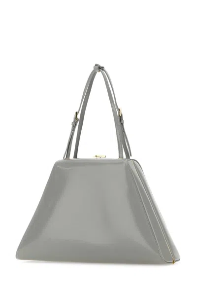 Prada Light Grey Leather Handbag In Nube