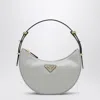 Prada Light Grey Leather  Arque Bag Women In Gray