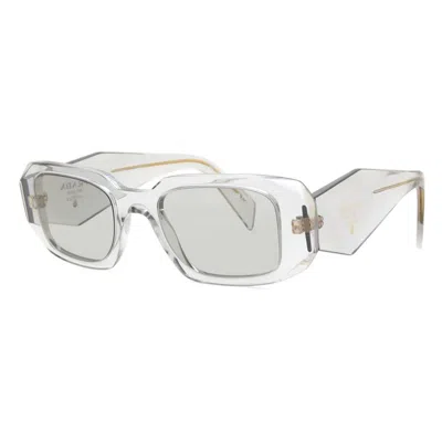 Prada Light Grey Rectangular Ladies Sunglasses Pr 17ws 12r30b 49 In Metallic