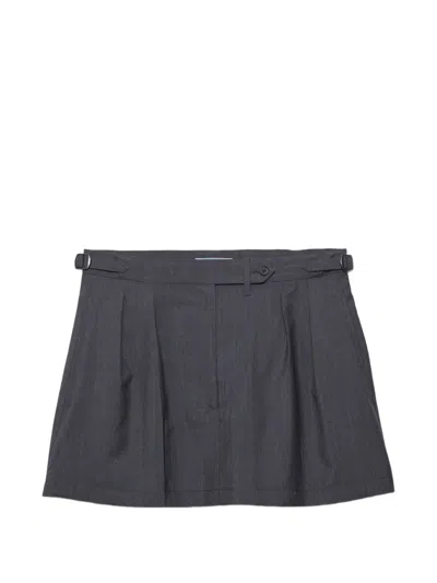 Prada Light Mohair Miniskirt In Grey
