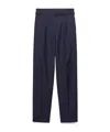 Prada High-waisted Pleated In Blue