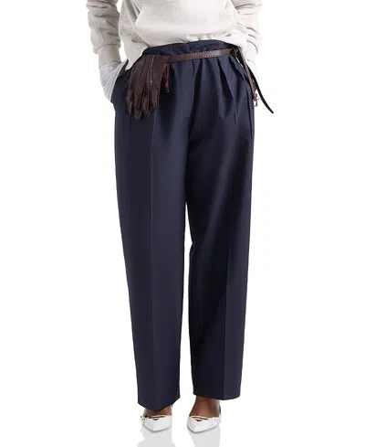 Prada Light Mohair Pants In Blue