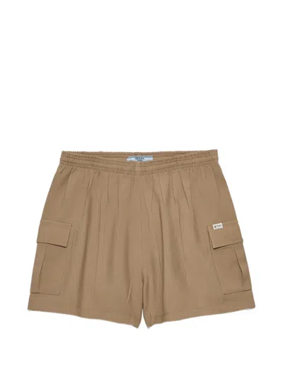 Prada Light Mohair Shorts In Brown