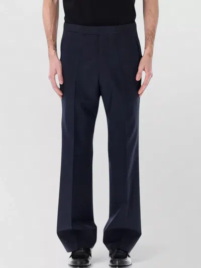 Prada Light Mohair Tailored Pleated Trousers In Blue
