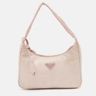 Pre-owned Prada Light Pink Nylon Re-edition 2000 Shoulder Bag