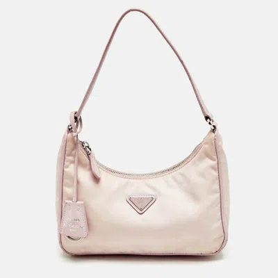 Pre-owned Prada Light Pink Nylon Re-edition 2005 Shoulder Bag