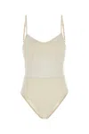 Prada Women's Light Tulle Swimsuit In Neutral