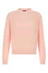 Prada Wool Stretch Pant Cuffed Hem In Light Pink