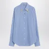 Prada Poplin Shirt With Rhinestone Detail In Blue