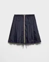 Prada Pleated Re-nylon Drawstring Skirt