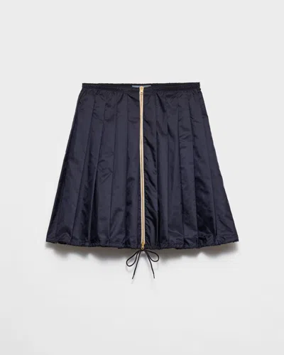 Prada Pleated Re-nylon Drawstring Skirt