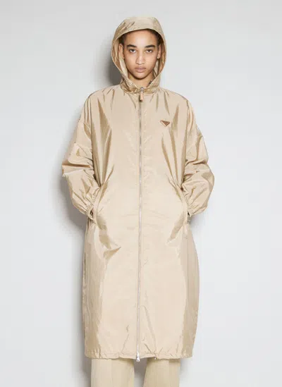 Prada Light Re-nylon Raincoat In Beige