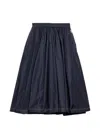 Prada Womens Blue Light Re-nylon Full Midi Skirt In Blue